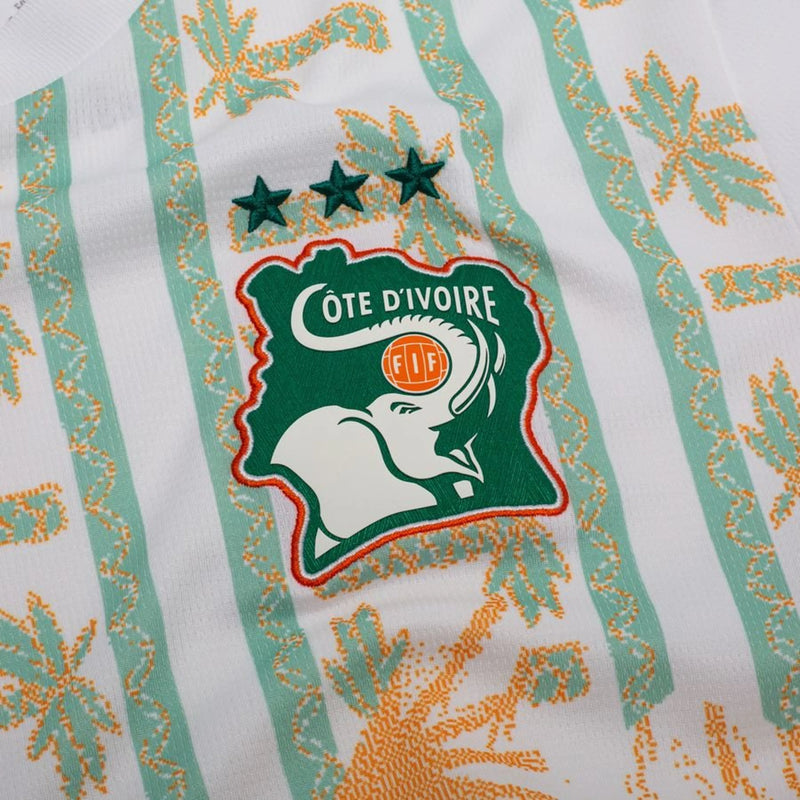 Maillot de Football Blanc Design Tropical Inspiré de l'Afrique